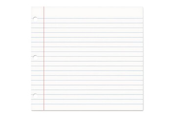 Blank lined paper notebook page ready for writing