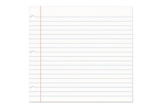 Blank lined paper notebook page ready for writing