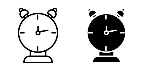  alarm clock icon white on background