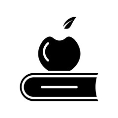  apple  book icon white on background