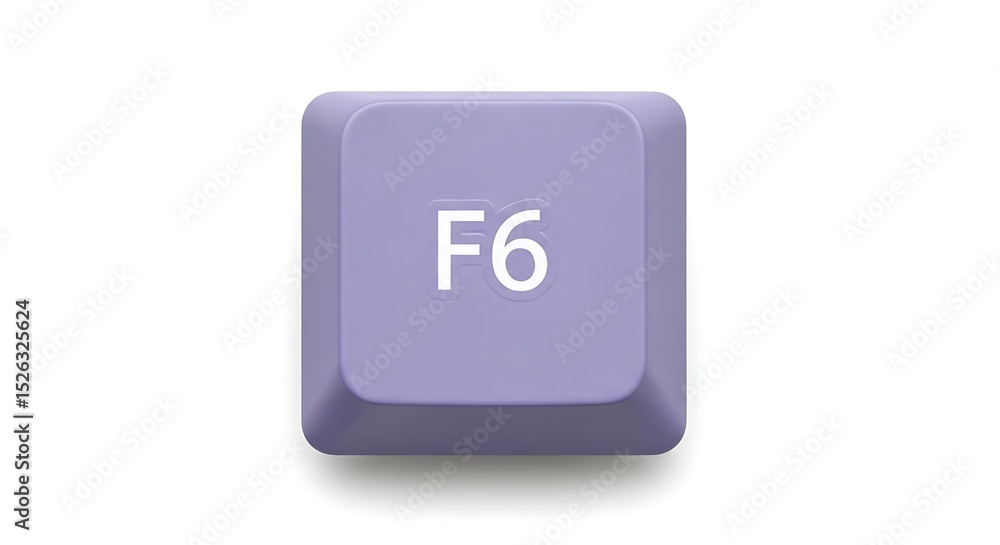 Poster isolated f6 keyboard key on white background