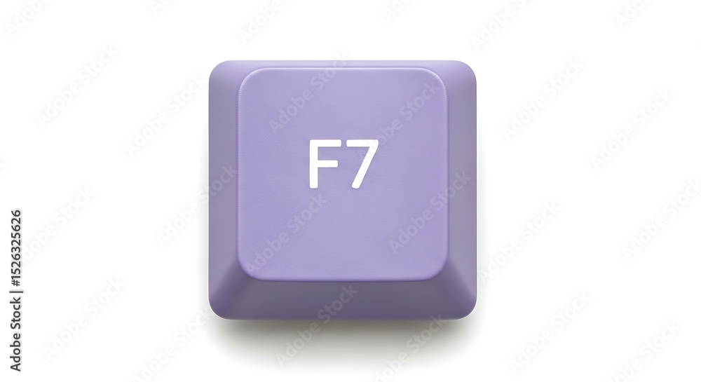 Poster f7 key on a keyboard, isolated on white background