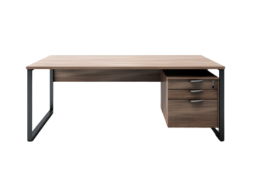  A Desk With Dual Drawers. White or PNG Transparent Background.