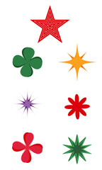 Obraz premium set of colorful absract shapes stares flower and geometric elements