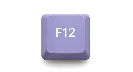 Close-up of a single F12 key on a white background