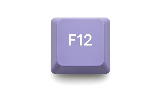 Close-up of a single F12 key on a white background