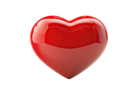 Glossy, vibrant red heart