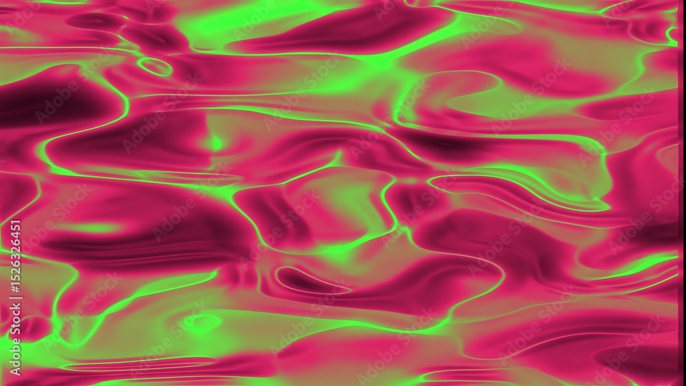 Poster abstract liquid pattern with vibrant green and magenta hues creating a captivating visual experience
