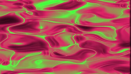Abstract liquid pattern with vibrant green and magenta hues creating a captivating visual experience and depth