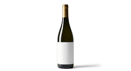 A premium wine bottle mockup in green and gold isolated on white, perfect for elegant branding