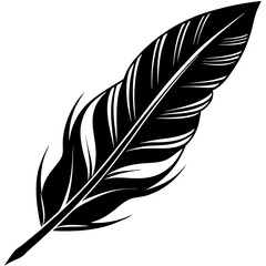 Obraz premium Artistic Feather Silhouette Vector with Flowing Detail Design