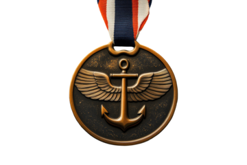 Bronze medal with nautical theme