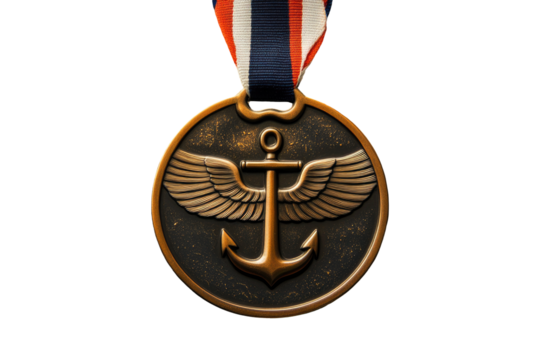 Bronze medal with nautical theme