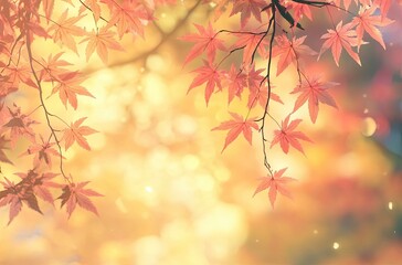 Autumn background with yellow, golden and orange leaves