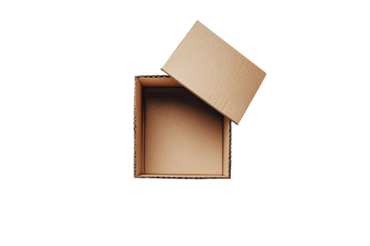 Empty cardboard box open top
