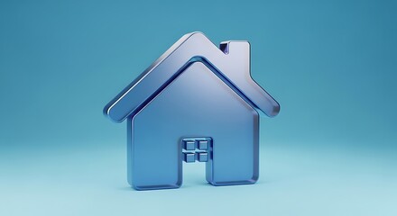 Obraz premium Glass House Icon 3D Render of a Modern Home Symbol