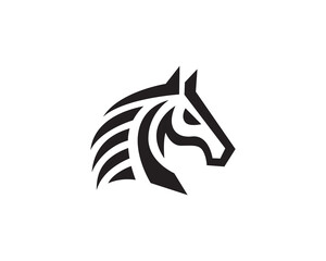 abstract head horse straight logo symbol design template illustration inspiration