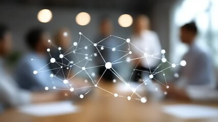 Business team collaborating with digital network overlay - Powered by Adobe