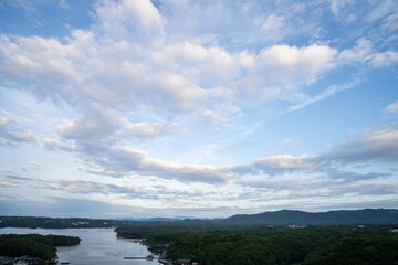 早朝の青空と英虞湾
