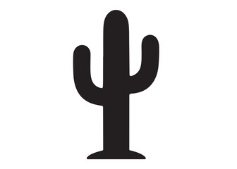 Obraz premium cactus logo silhouette vector, cactus silhouette logo icon, saguaro cactus silhouette icon vector illustration design, simple black cactus silhouette vector logo on white background