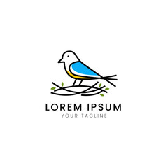 Elegant and simple bird vector logo