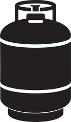 cooking gas cylinder silhouette, black and white silhouette, vector and illustration