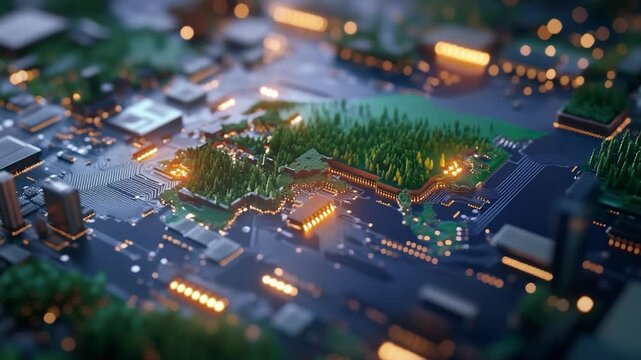Circuit board integrating nature green technology electronic innovation and sustainable development