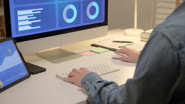 Asia people expert man tech talent team working on project predict sales insight SEO graph chart AI plan visual big data science report center BI smart tools screen. Office worker asian analyst job.