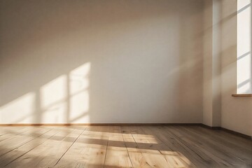 an empty room with soft light coming in from the window