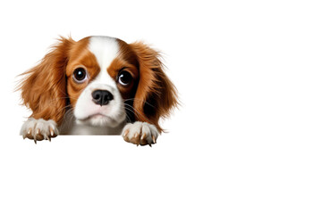 Dog sneaking. White or PNG Transparent Background.
