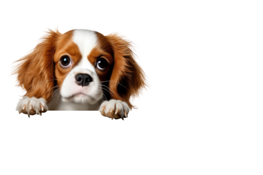 Dog sneaking. White or PNG Transparent Background.