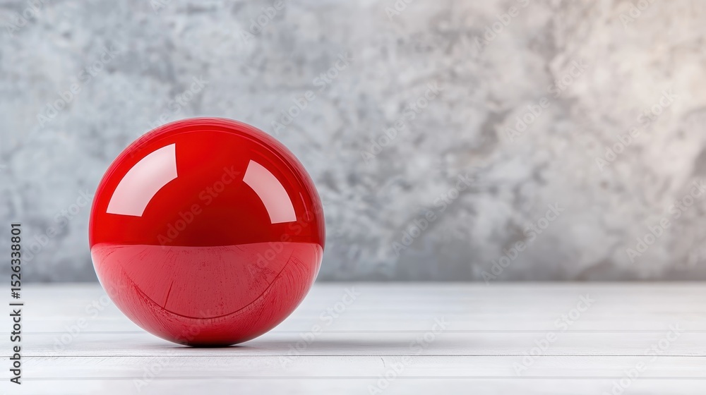 Aufkleber this visually striking image showcases a smooth, shiny red sphere placed against a textured gray bac