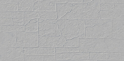 gray stone brick wall is shown in a close up view. the rough texture and mortar joints are visible, creating a uniform pattern across the surface of the grey wall background.