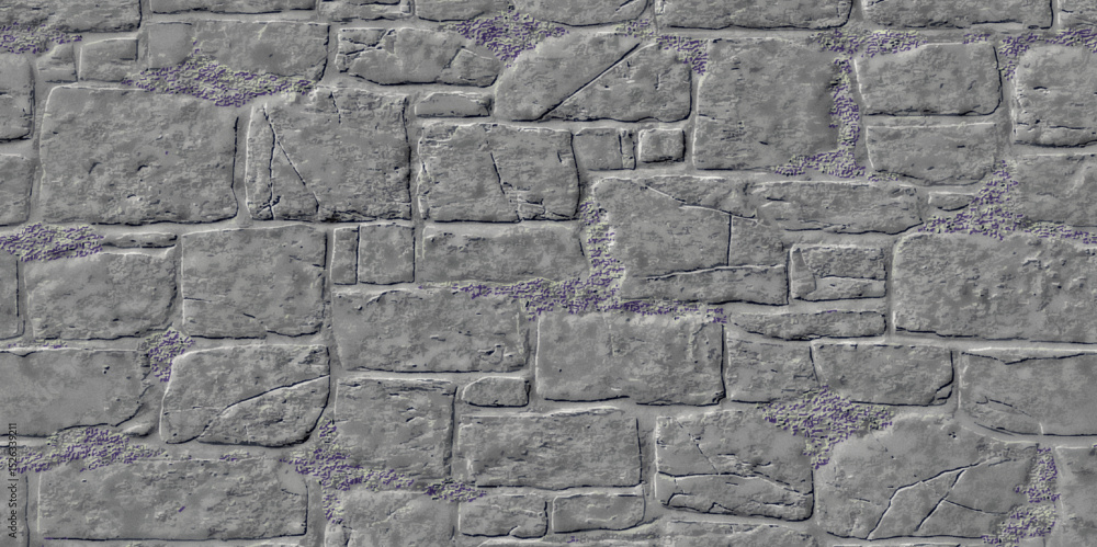 Aufkleber exterior wall with grey stone blocks in varying sizes and a rough textured surface create pattern th
