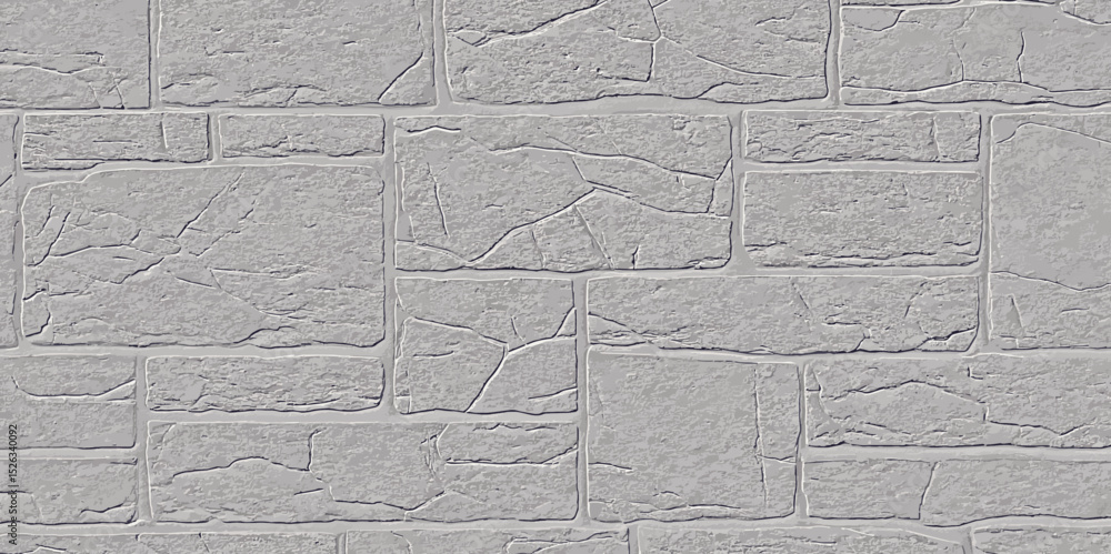 Aufkleber exterior wall with grey stone blocks in varying sizes and a rough textured surface create pattern th