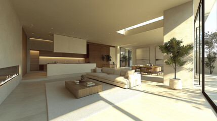 modern minimalist home interior design with clean lines and natural light