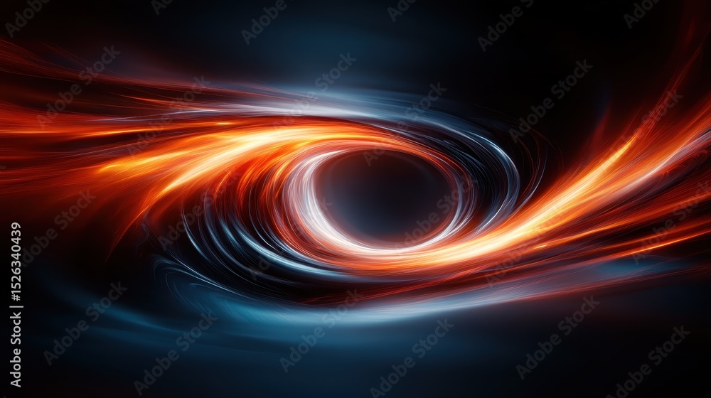 Poster an abstract representation of swirling energy, combining warm hues of red and orange with cool shade
