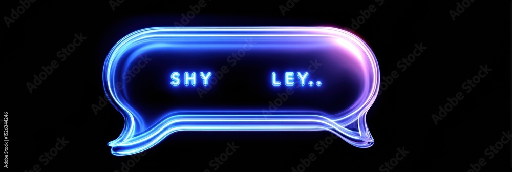 Fototapete Supportive Encrypted Chat Bubble Glowing With Encouraging Text in a Dark Background Highlighting a Digital Communication Moment