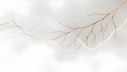 Artistic Neural Network Branches in Soft White Background