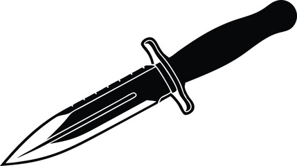 Simple black silhouette of a knife.