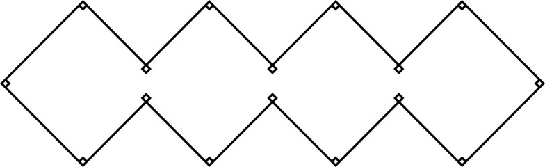 Festive Diamond Border black line Element Vector Isolated.
Chinese Style Title Diamond Border outline Design. 
Diamond Pattern Border for Lunar New Year.
Transparent background. SVG file.