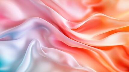 Fototapeta premium An abstract representation of flowing fabric in soft pastel shades, creating a serene visual texture that evokes feelings of calmness and creativity through its smooth transitions.