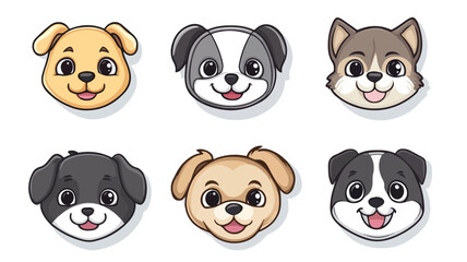 Obraz premium Adorable Cartoon Dog Face Vector Illustration for Design Projects