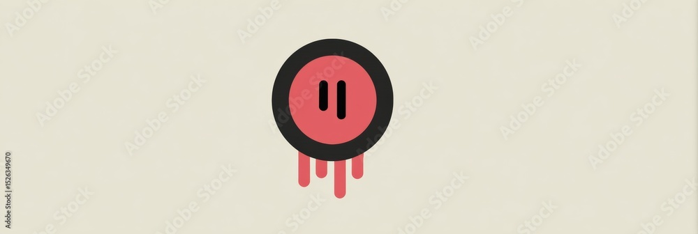 Aufkleber Emergency Shutdown Icon Visually Melting Into a Simplified Background With Empty Top Margin, Conveying Urgency and Digital Themes in Design
