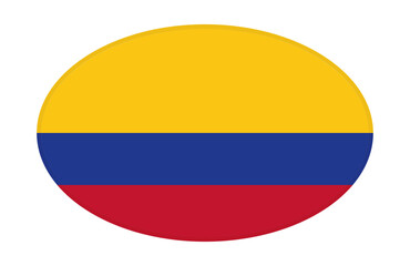 Columbia flag ellipse shaped. vector	