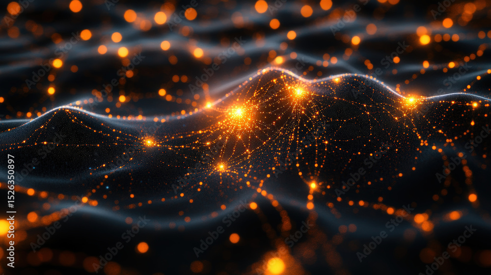 Aufkleber futuristic ai brain network. a futuristic, glowing ai brain showcasing intricate neural pathways, re