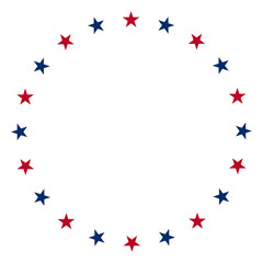 fourth of july usa stars round frame vector