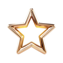 Golden Star Frame Luxury Award Design, isolated on transparent background, perfect cutout, PNG