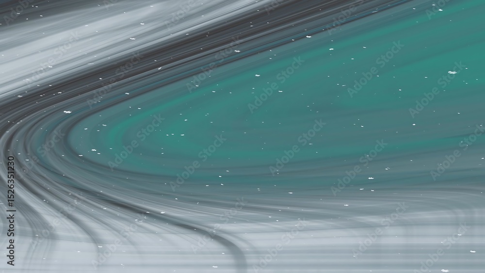 Poster abstract teal and gray swirling background with delicate white specks creating a serene and dreamy t
