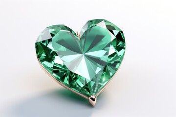 Fototapeta premium Crystal green clover leaf gemstone jewelry diamond.